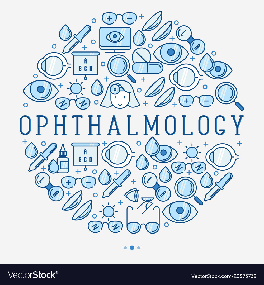 Ophthalmology concept in circle