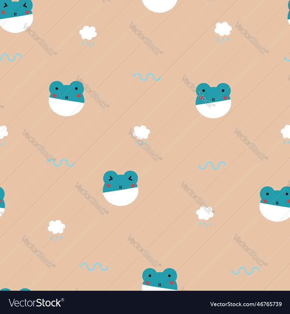 Seamless frog repeat pattern background vector image Seamless frog repeat pattern background