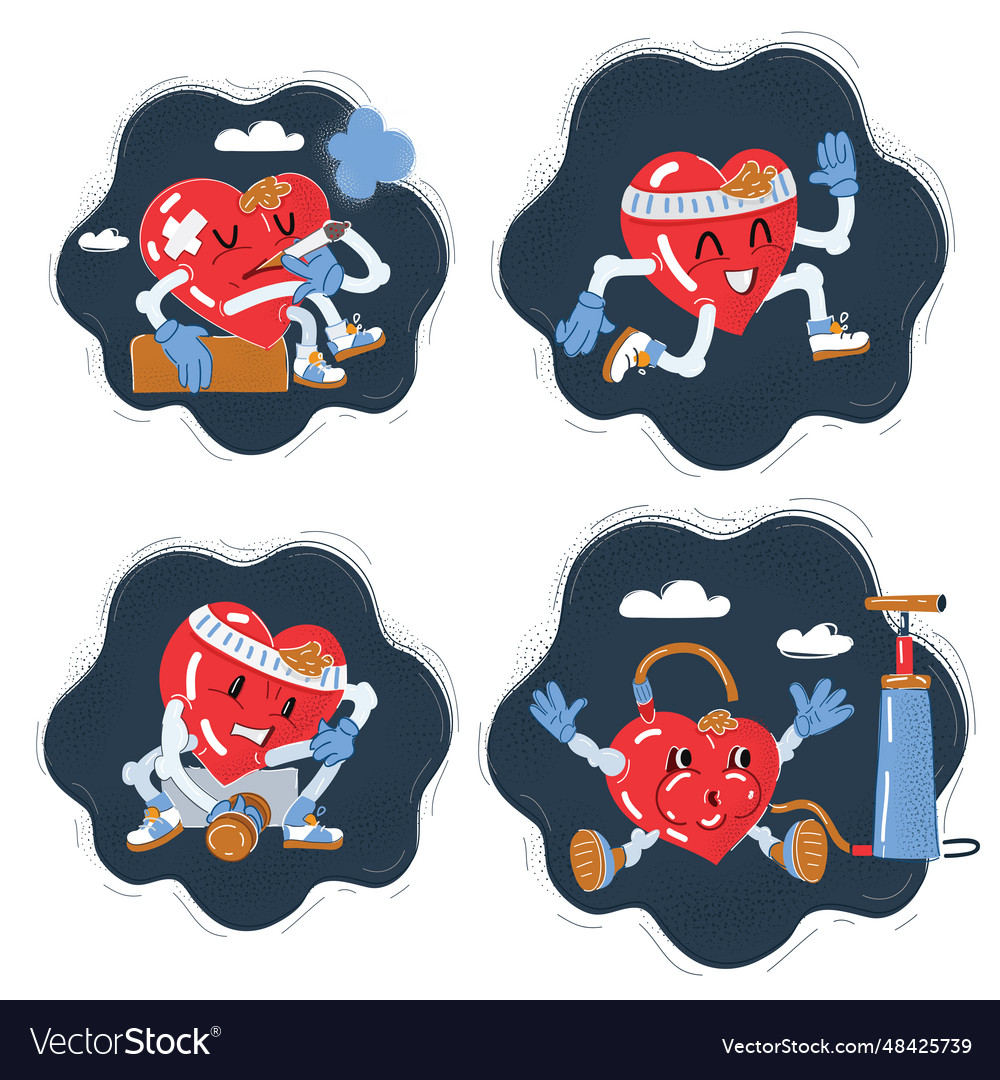 Set of heart characters vector image Set of heart characters