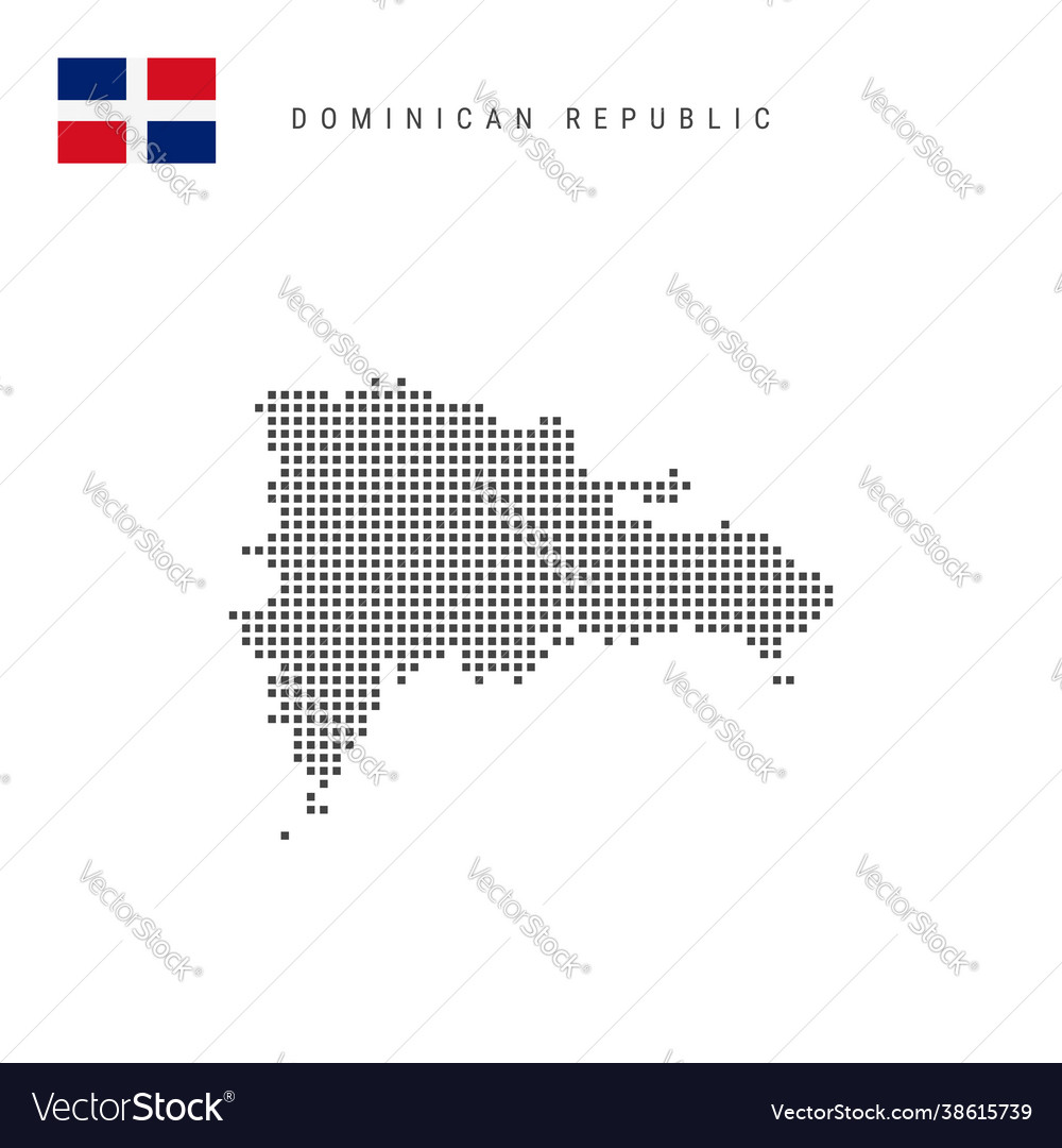 Square dots pattern map dominican republic vector image Square dots pattern map dominican republic