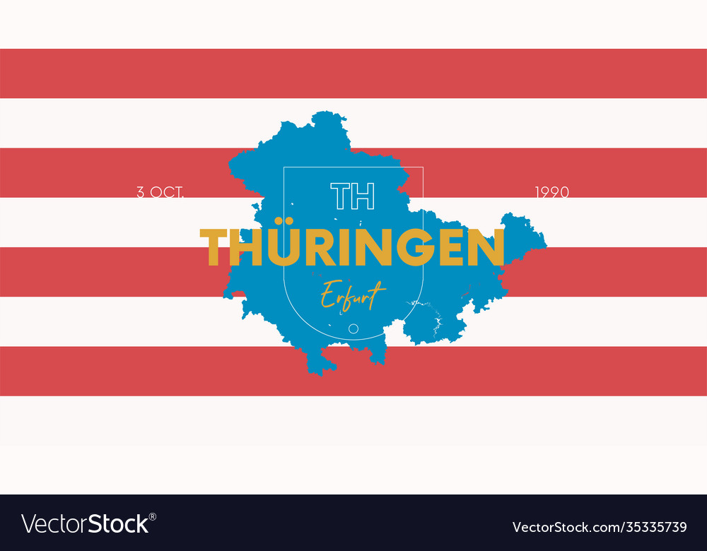 Karte von Thüringen - Staat Deutschland