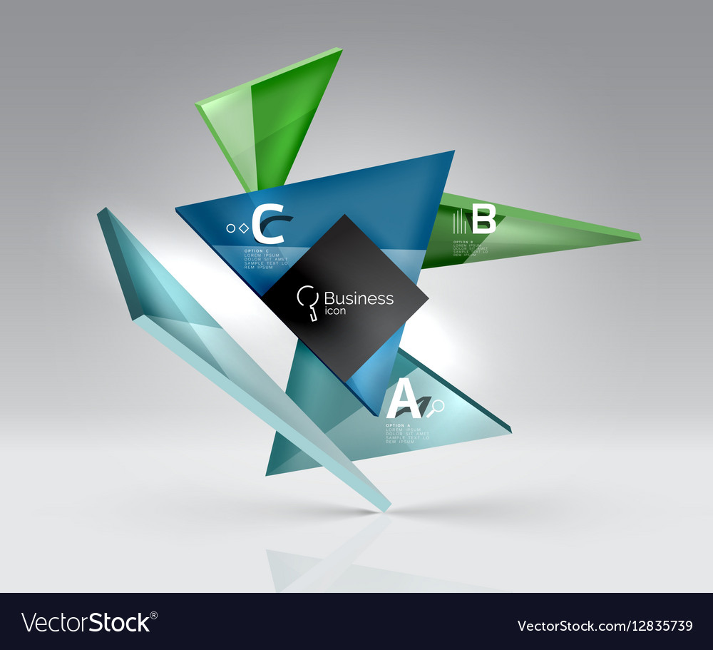 Triangle layout business template infographic Vector Image