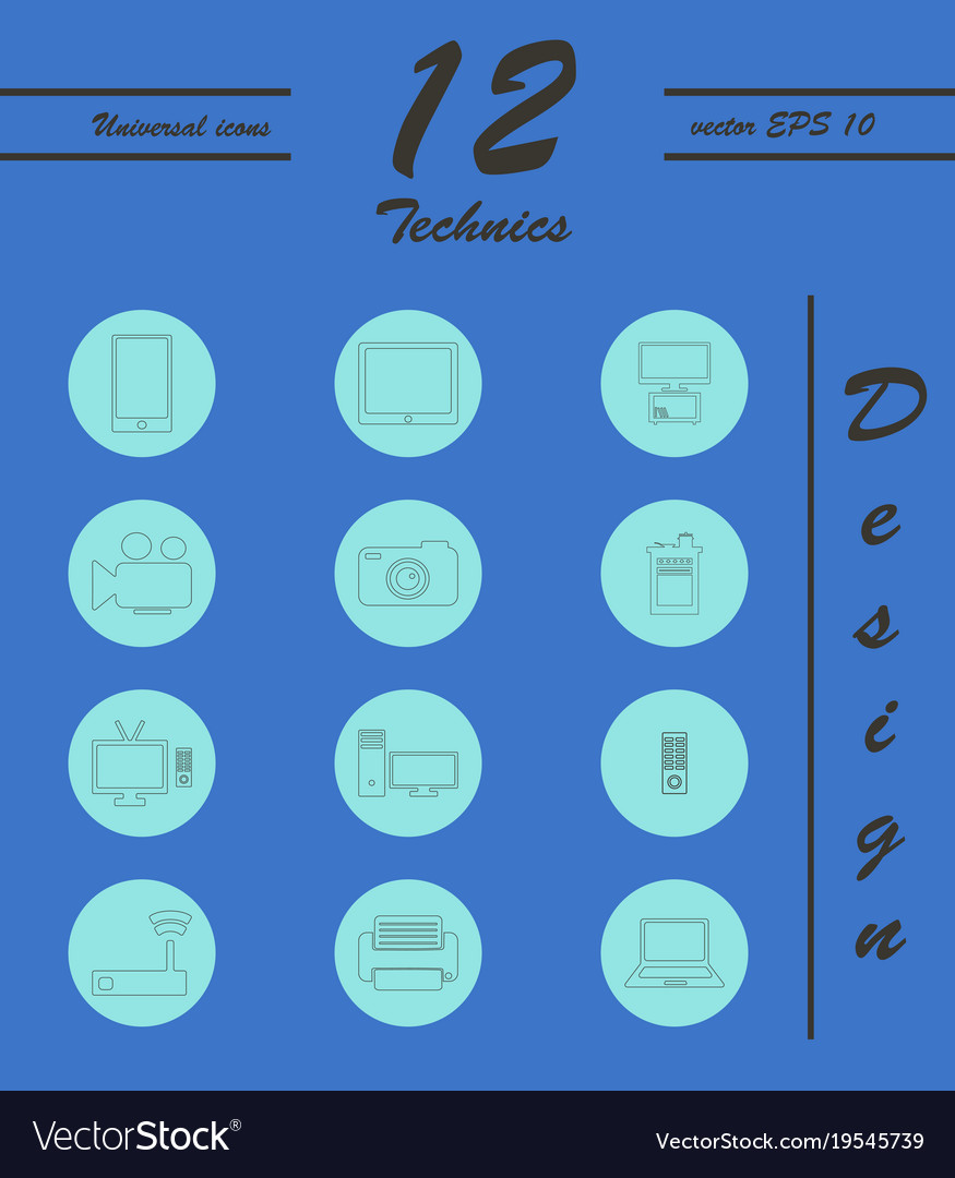 Unique thin line icons set of computer hardware