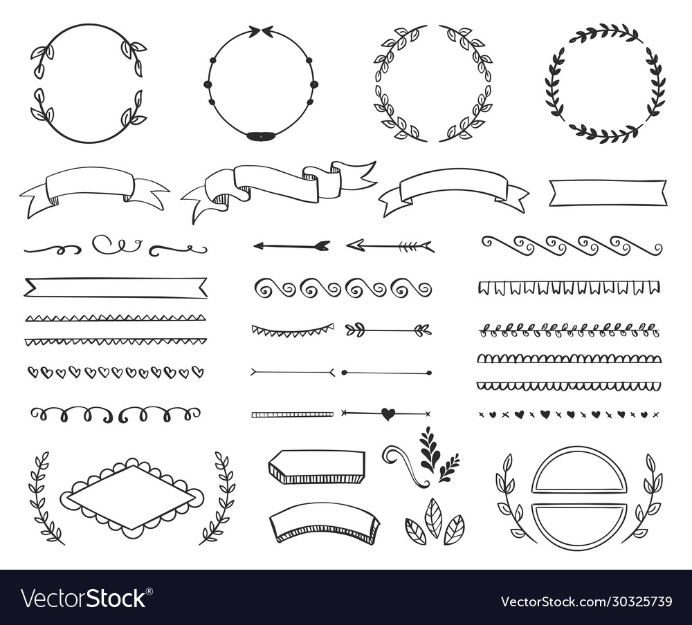 Variety retro decoration elements vector image Variety retro decoration elements