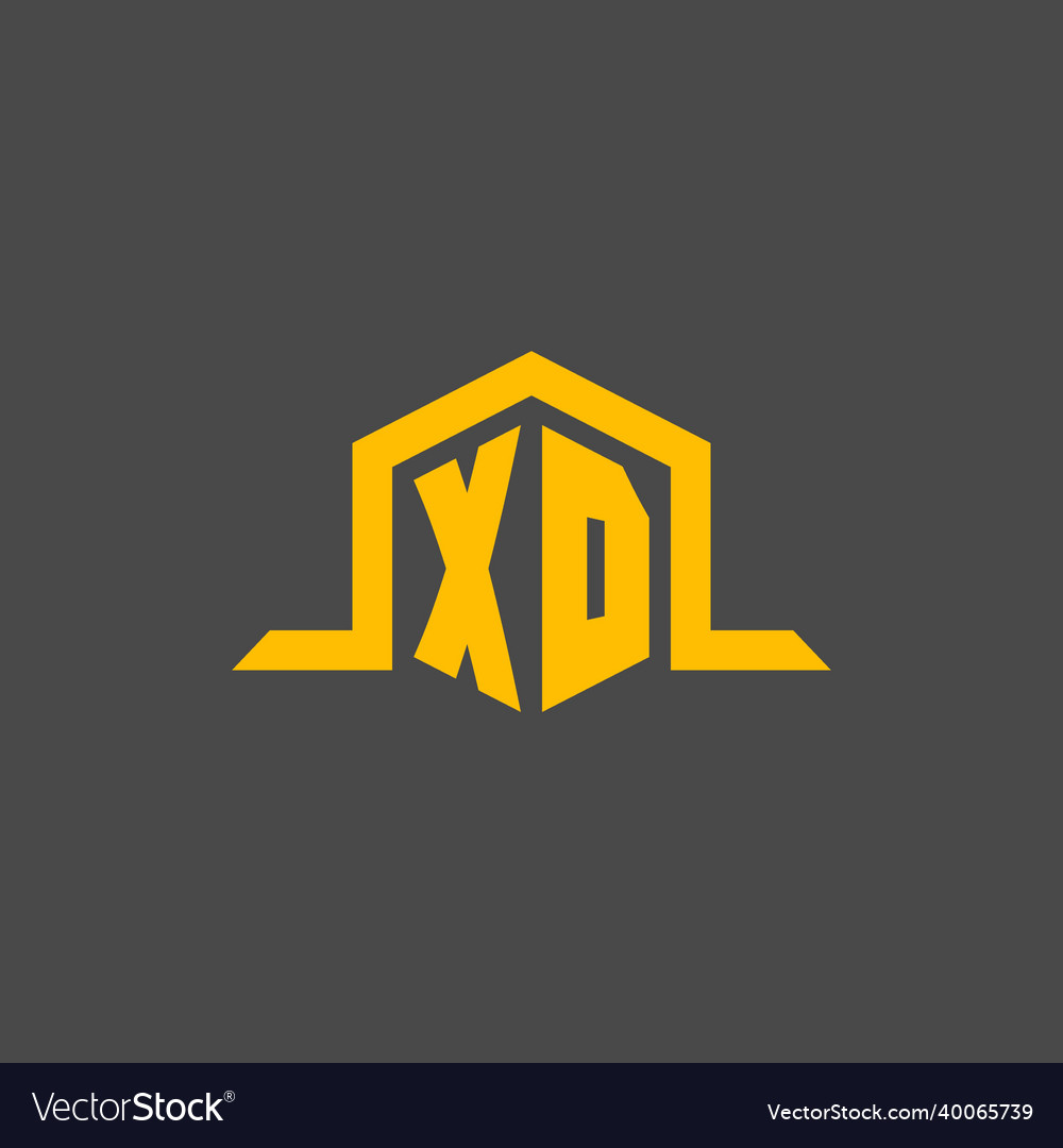 Xd monogram initial logo with hexagon style design Vector Image Xd monogram initial logo with hexagon style design