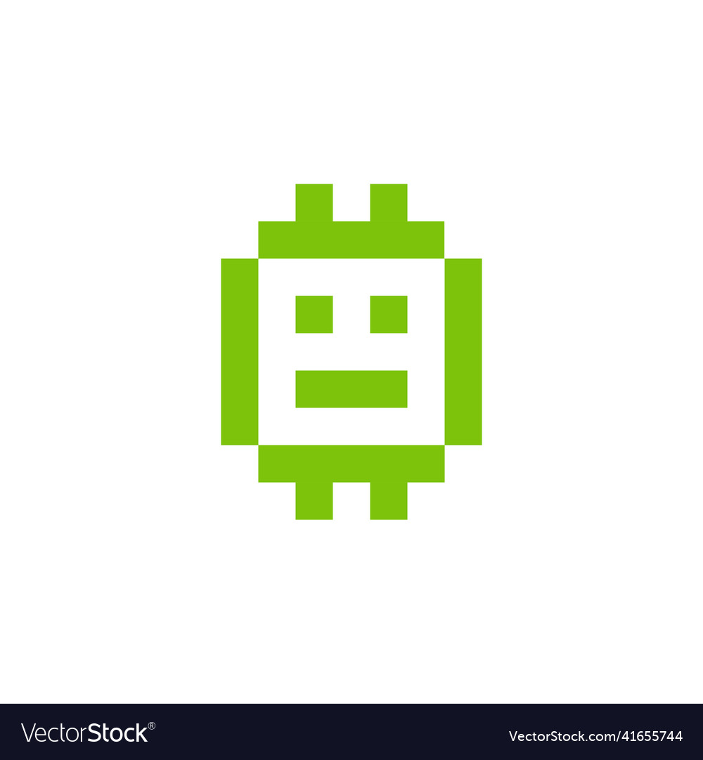 8-Bit Robot Pixel Art Icon