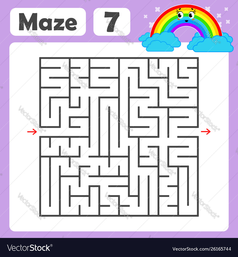 A square labyrinth developmental game vector image A square labyrinth developmental game
