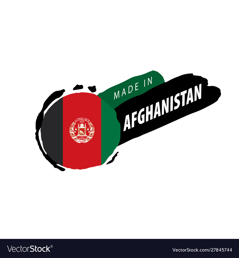 Afghanistan flag on a white