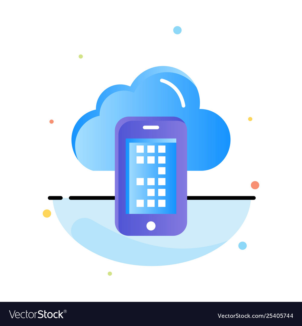 Cloud computing mobile cell abstract flat color Vector Image Cloud computing mobile cell abstract flat color