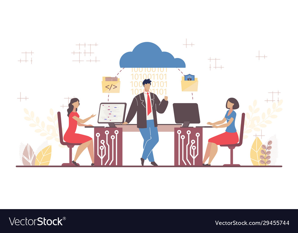 Cloud computing segment business software service vector image Cloud computing segment business software service