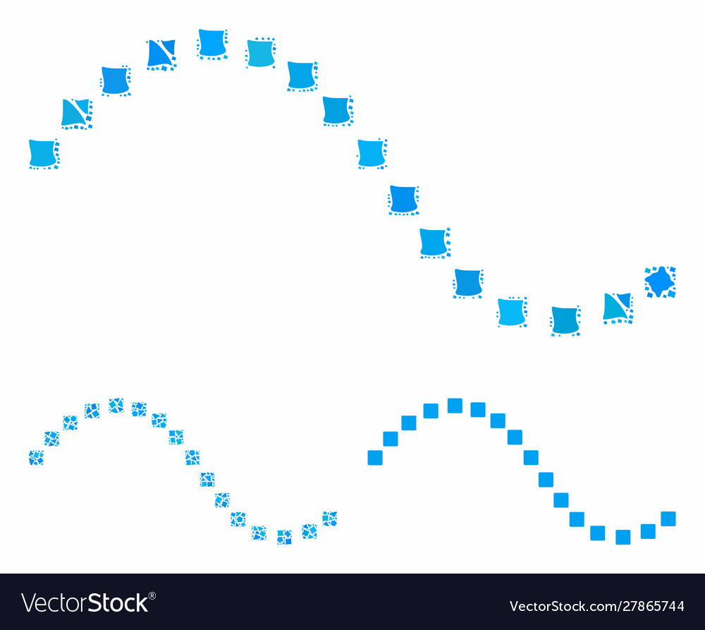 Dotted function line mosaic icon raggy items vector image Dotted function line mosaic icon raggy items