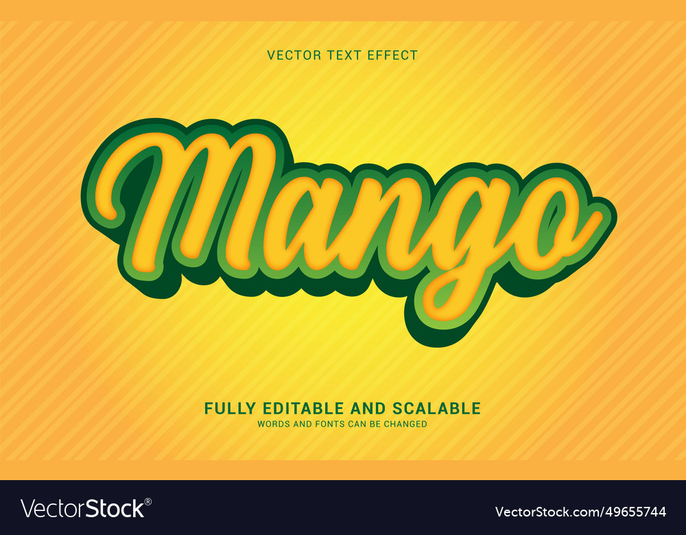 Editable text effect mango style