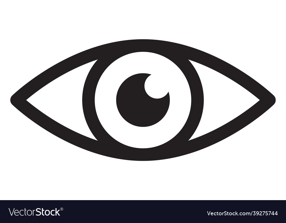 Eye icon human eyeball simple symbol isolated Vector Image