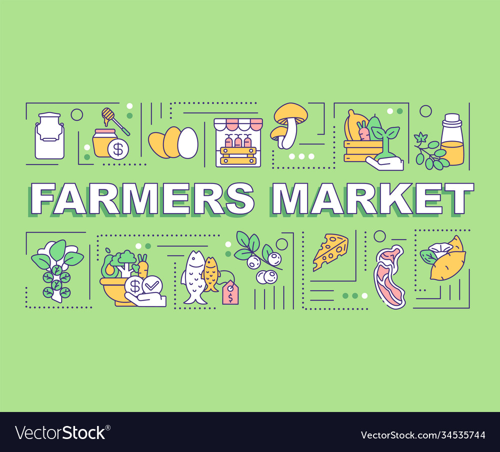 Farmers market word concepts banner