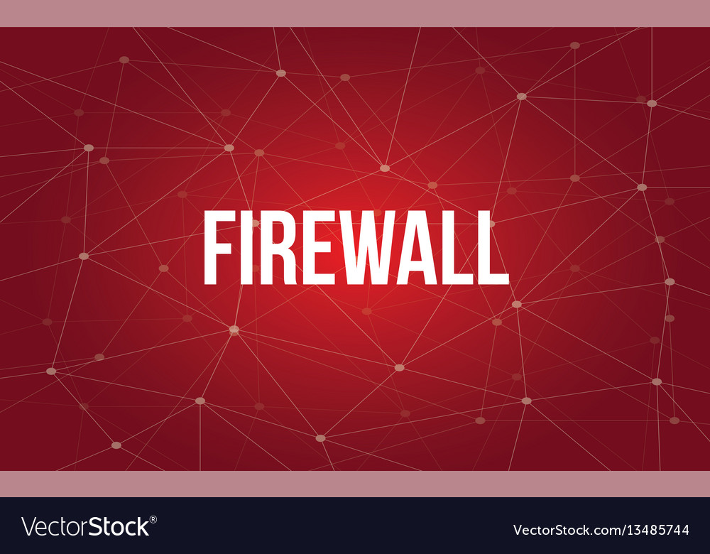 Firewall white text with red vector image Firewall white text with red