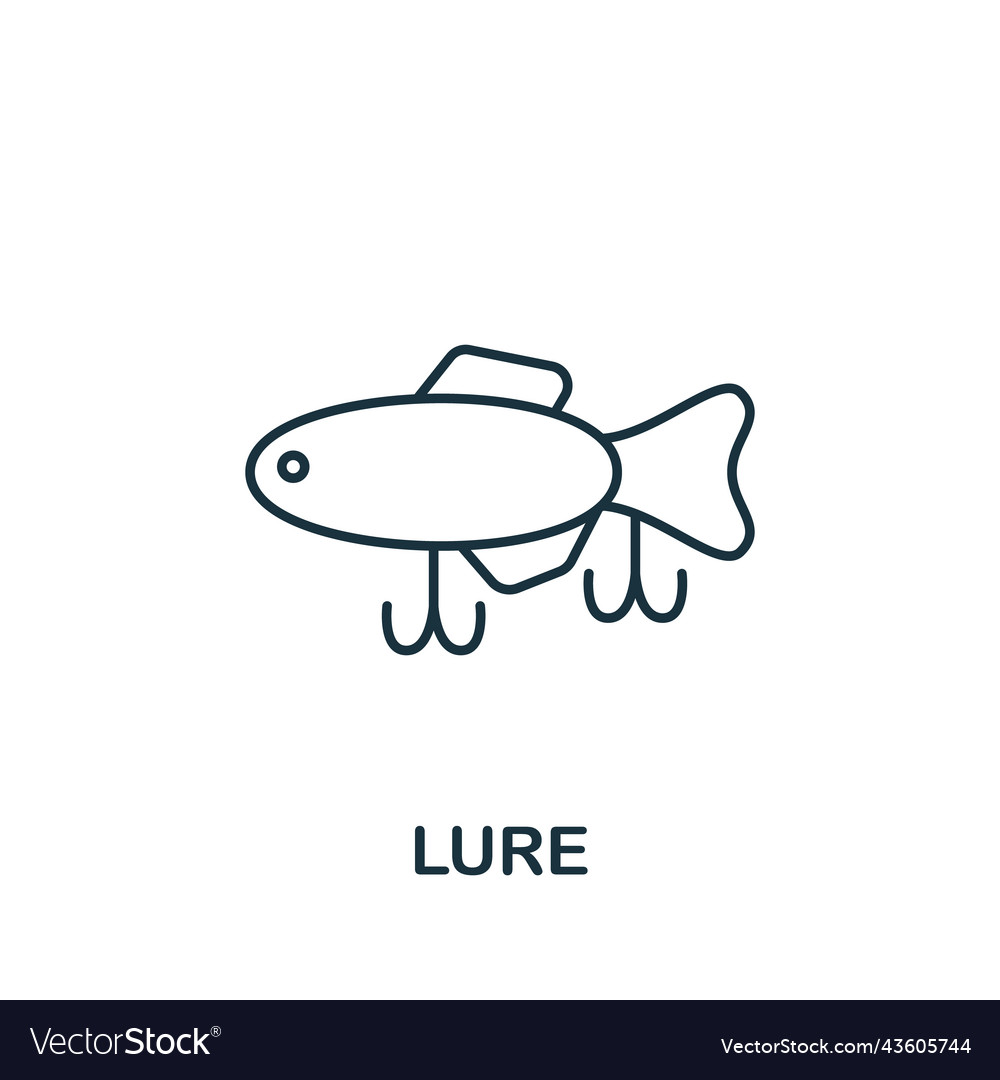 Fishing Lure Icon - Simple Line Art