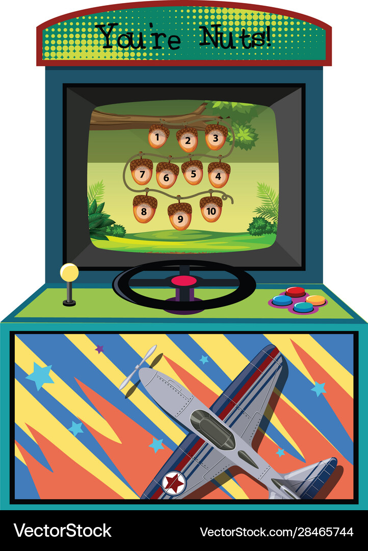 Game machine for counting number on isolated Vector Image