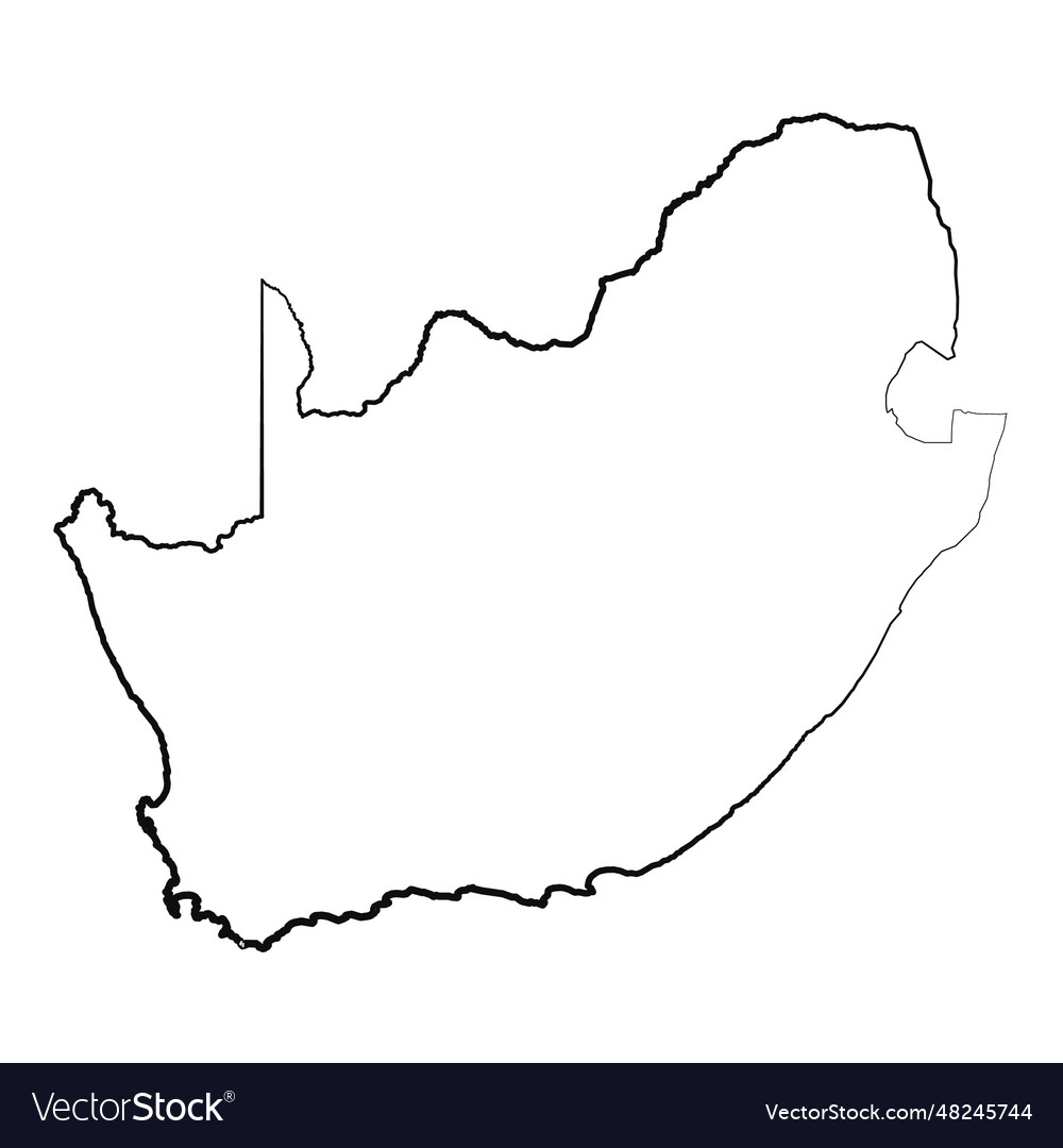 Hand drawn lined south africa simple map drawing Vector Image