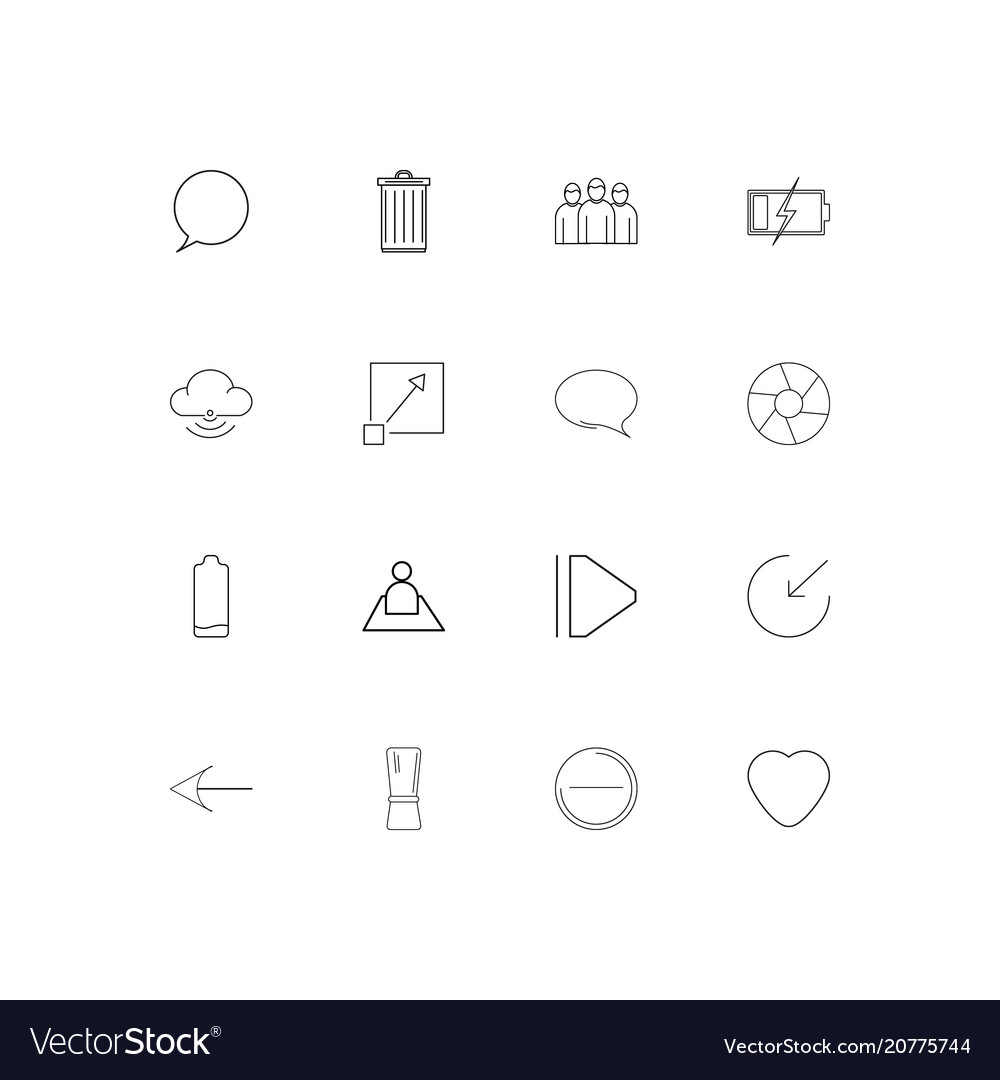 Interface linear thin icons set outlined simple