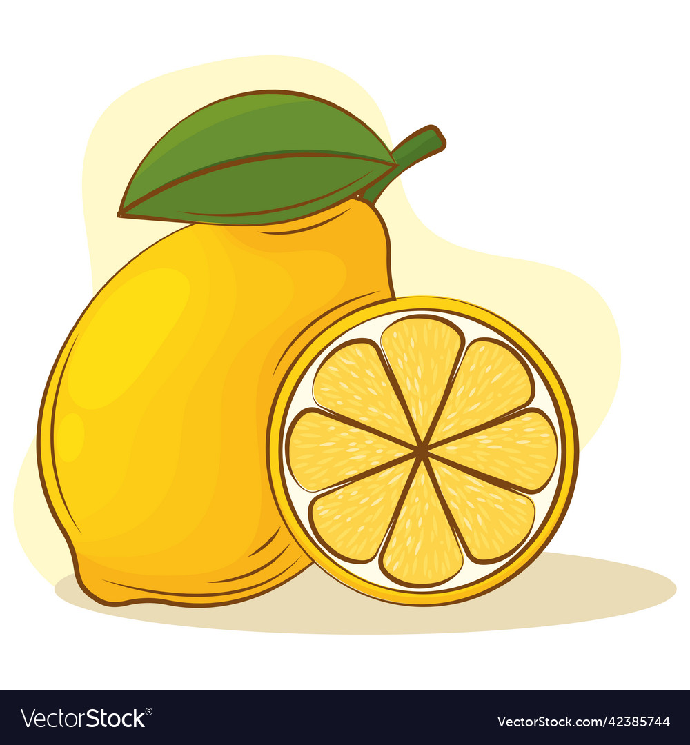 Isolated lemon color sketch