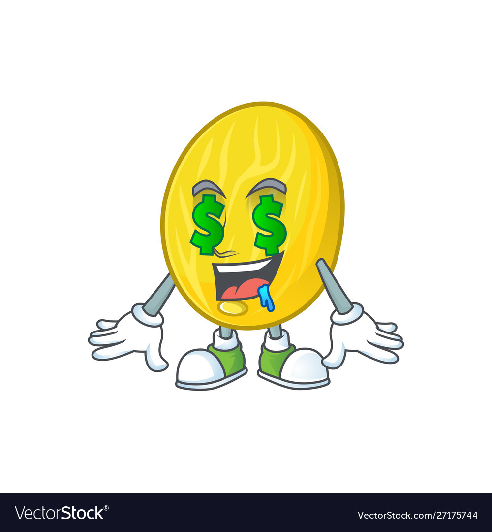 Money eye melon cartoon character for health