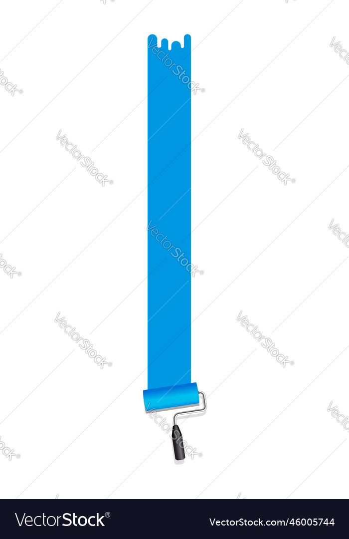 Roller painter paintbrush blue long stroke