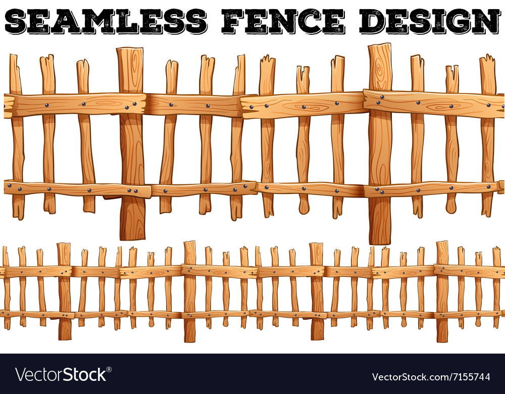 Seamless classic wooden fence design Royalty Free Vector