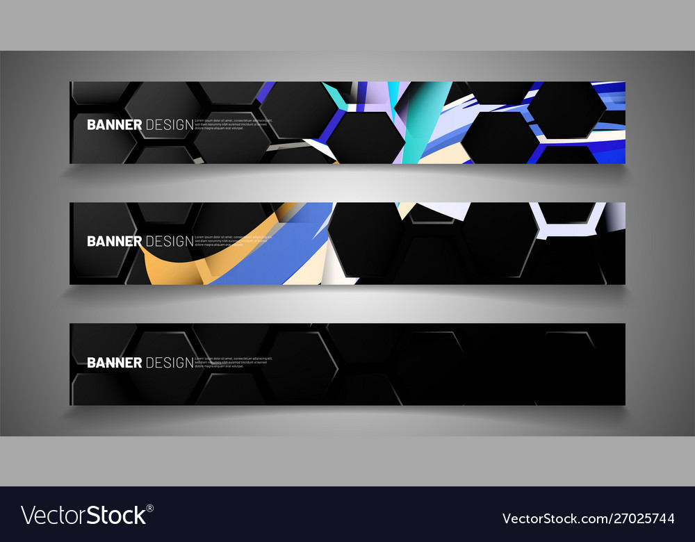 Set background hexagon banner gradient