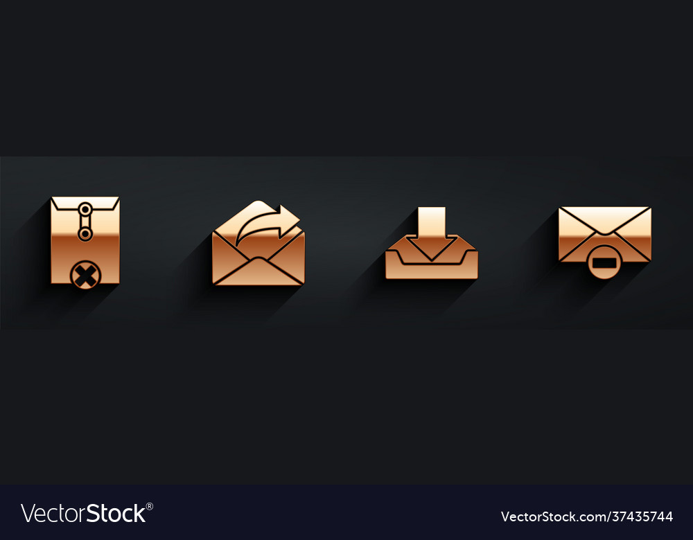Set delete envelope outgoing mail download inbox vector image Set delete envelope outgoing mail download inbox