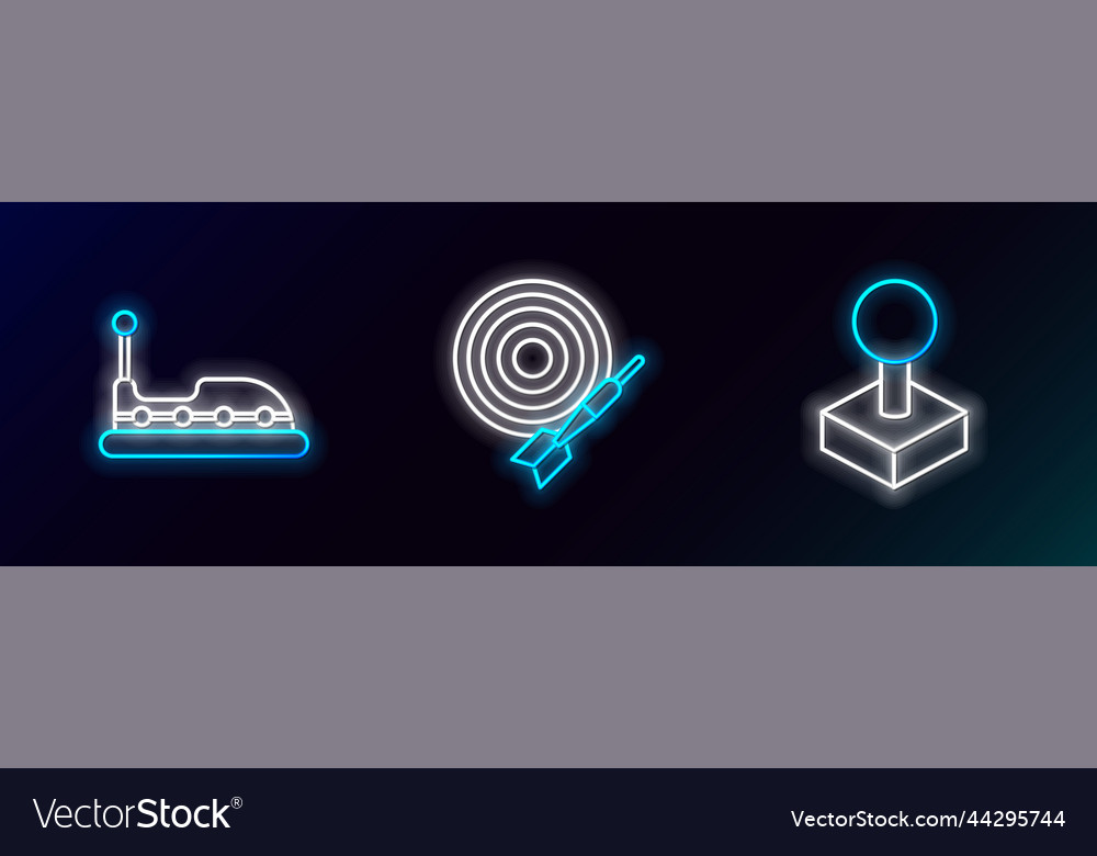 Set line joystick for arcade machine bumper car Vector Image Set line joystick for arcade machine bumper car
