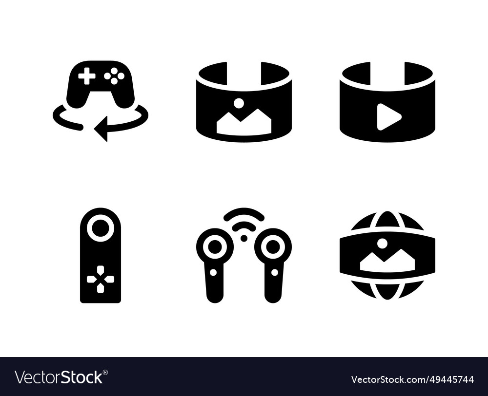 Simple set of virtual reality related line icons