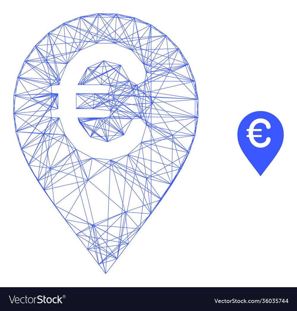 Web net euro map marker icon vector image Web net euro map marker icon