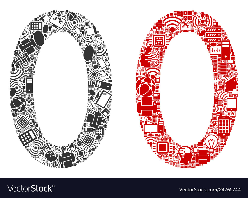 Zero digit composition icons for bigdata vector image Zero digit composition icons for bigdata