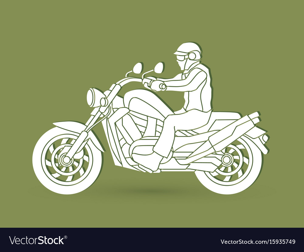 A man riding motorbike graphic