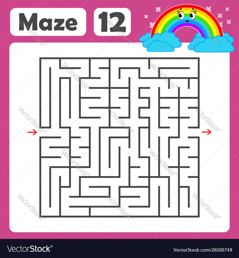 A square labyrinth developmental game vector image A square labyrinth developmental game