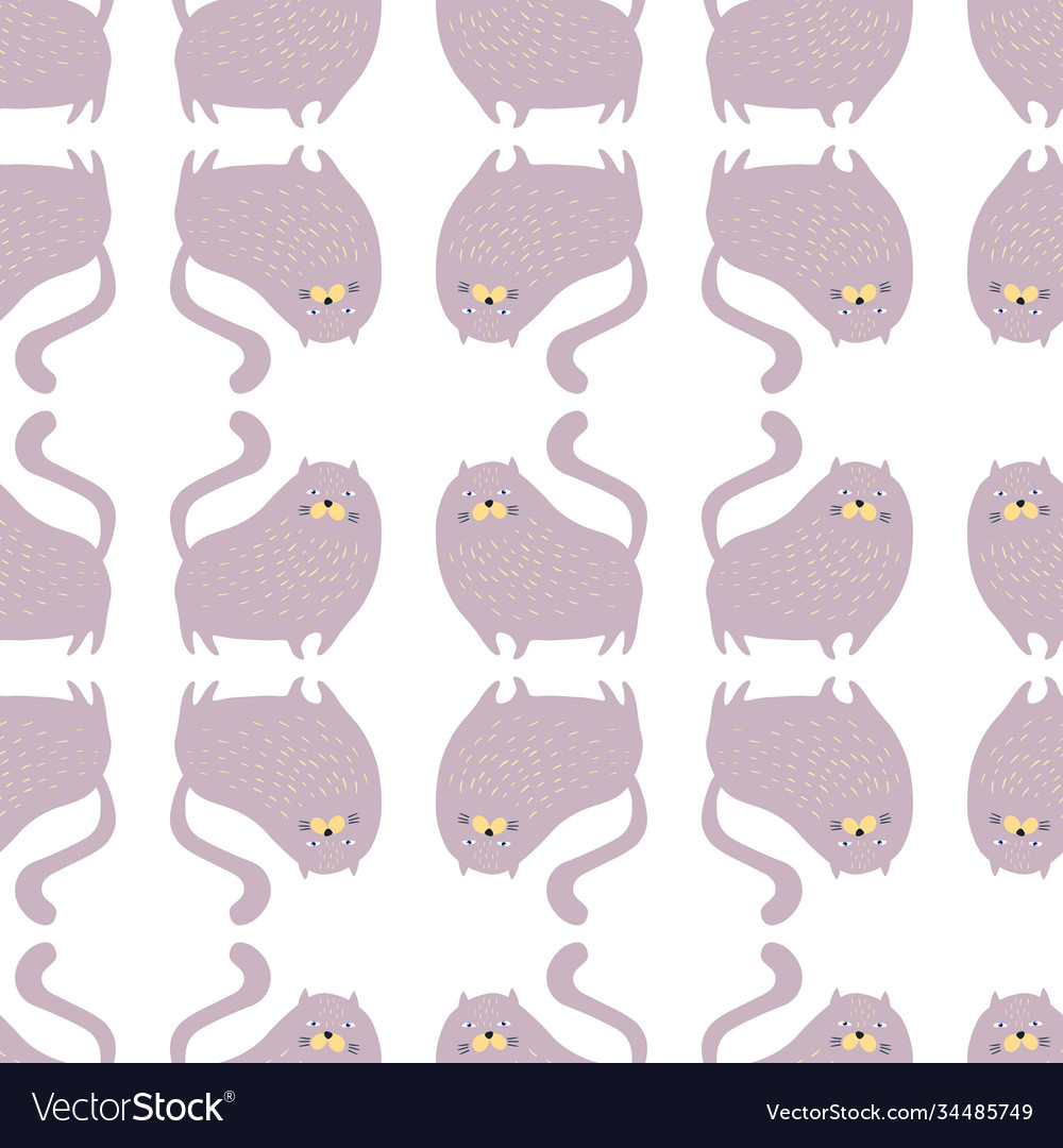 Abstract seamless pattern with cats design