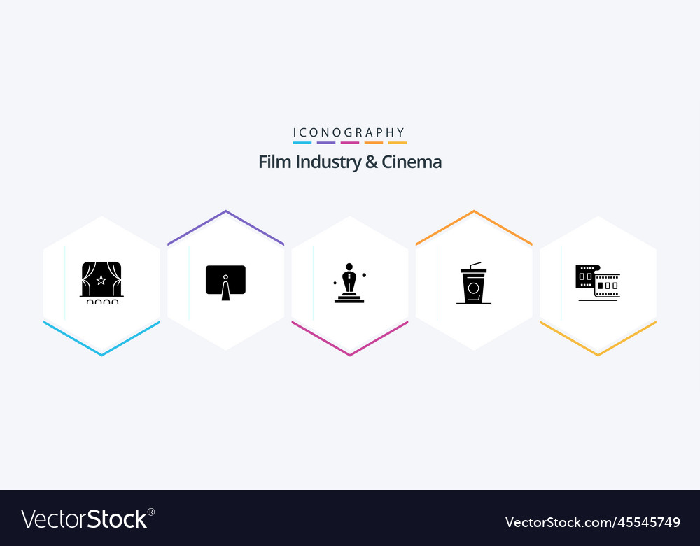 Cenima 25 Glyph-Ikonenpaket inklusive Kinogetränk