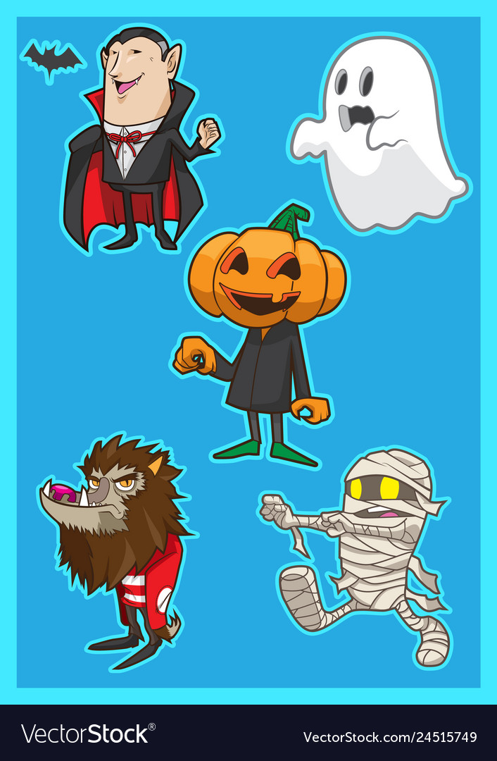 Cute halloween monster cartoon