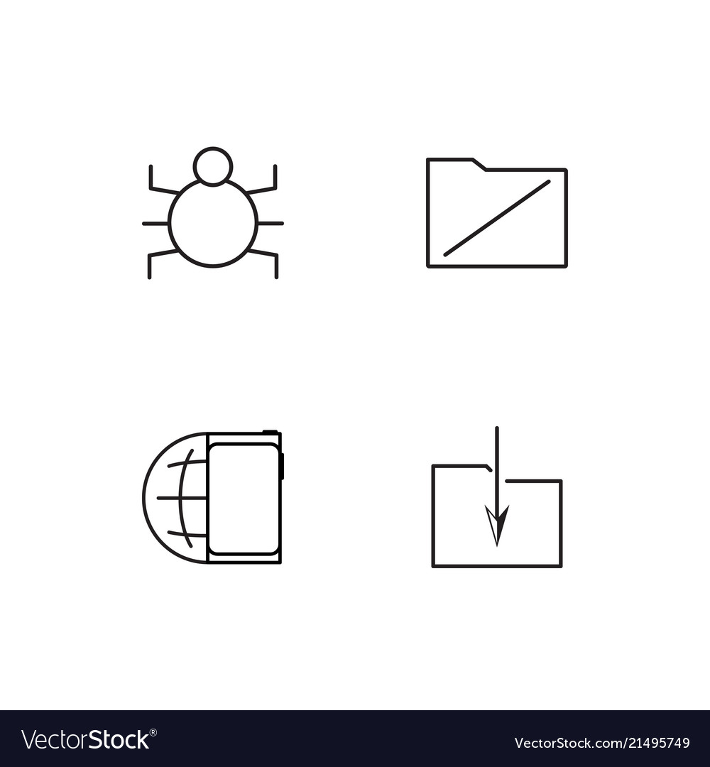 Cyber security linear icons set simple outline