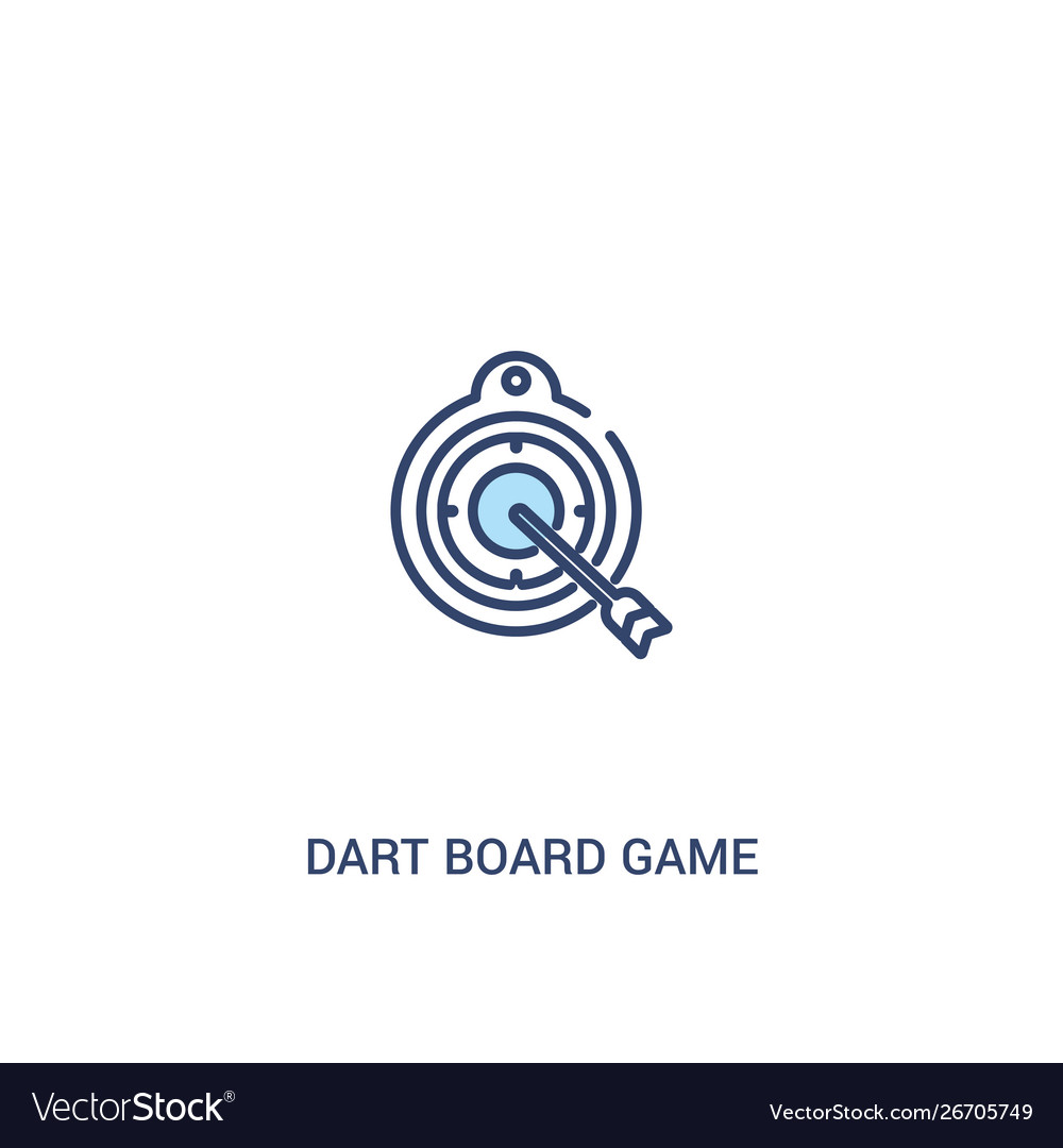 Dart board game concept 2 colored icon simple vector image Dart board game concept 2 colored icon simple