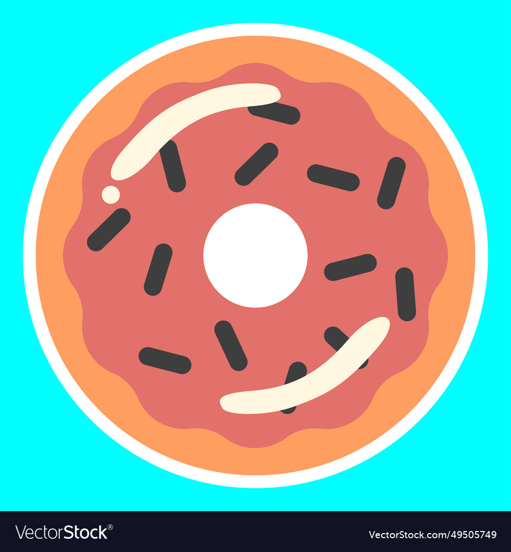Donut icon flat of for design element Vector Image Donut icon flat of for design element