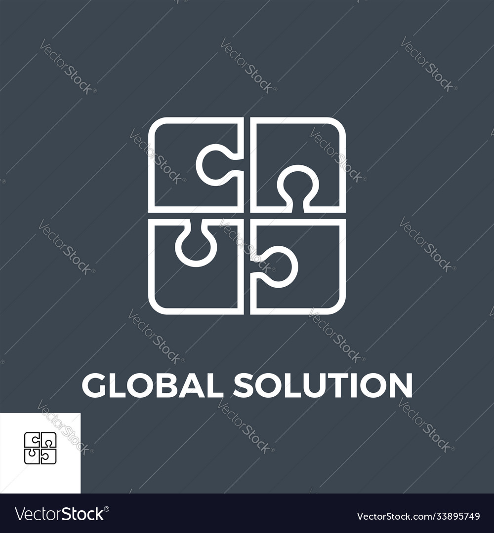 Global solution line icon Vector Image Global solution line icon