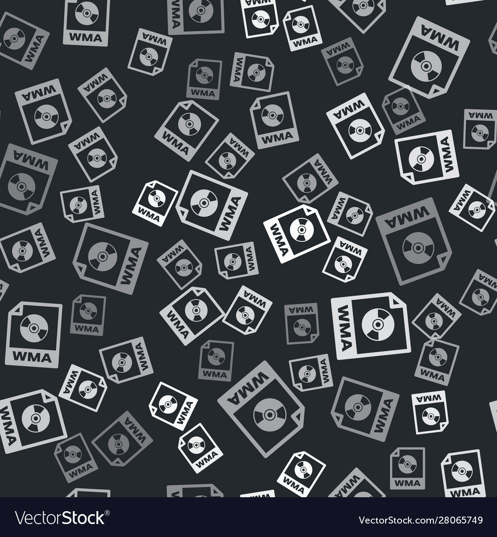 Grey wma file document download button icon vector image Grey wma file document download button icon