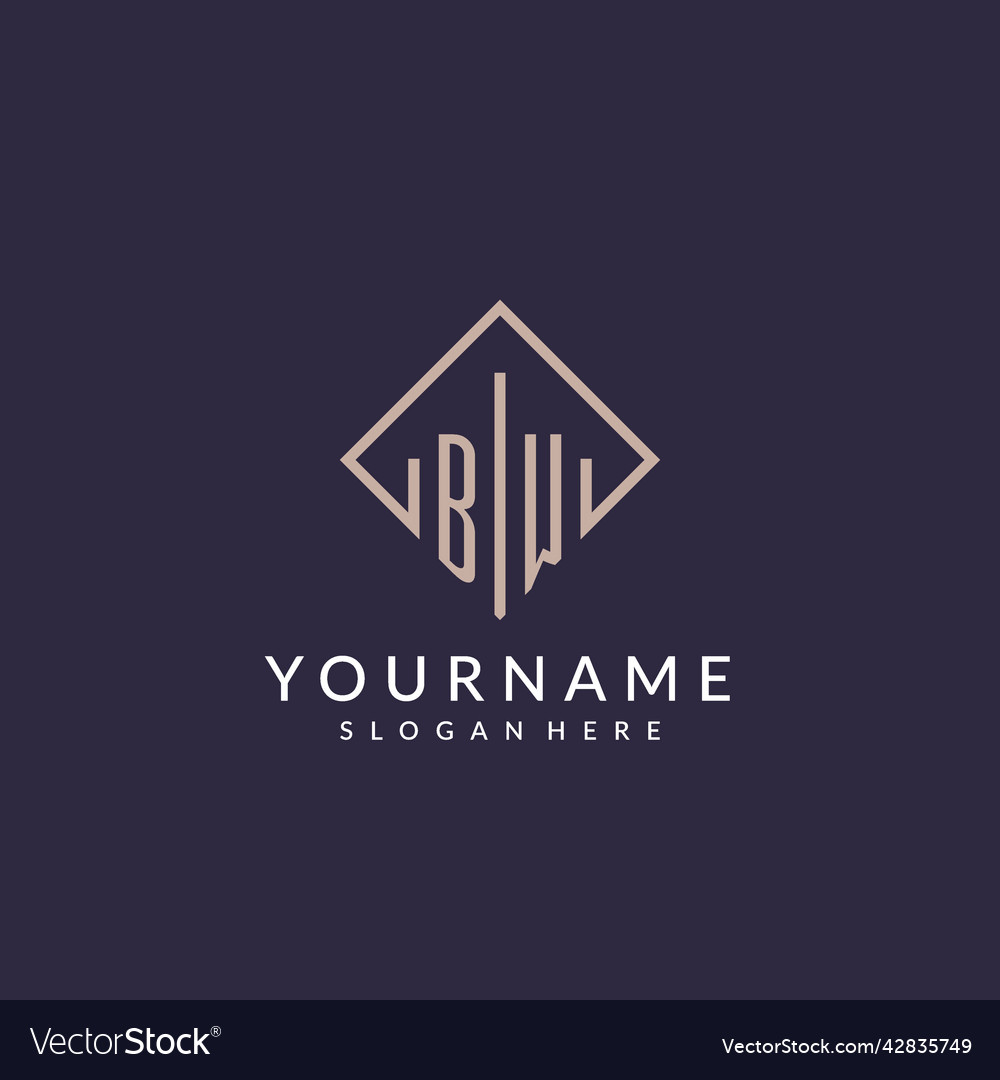 Initial monogram logo with rectangle style Vector Image