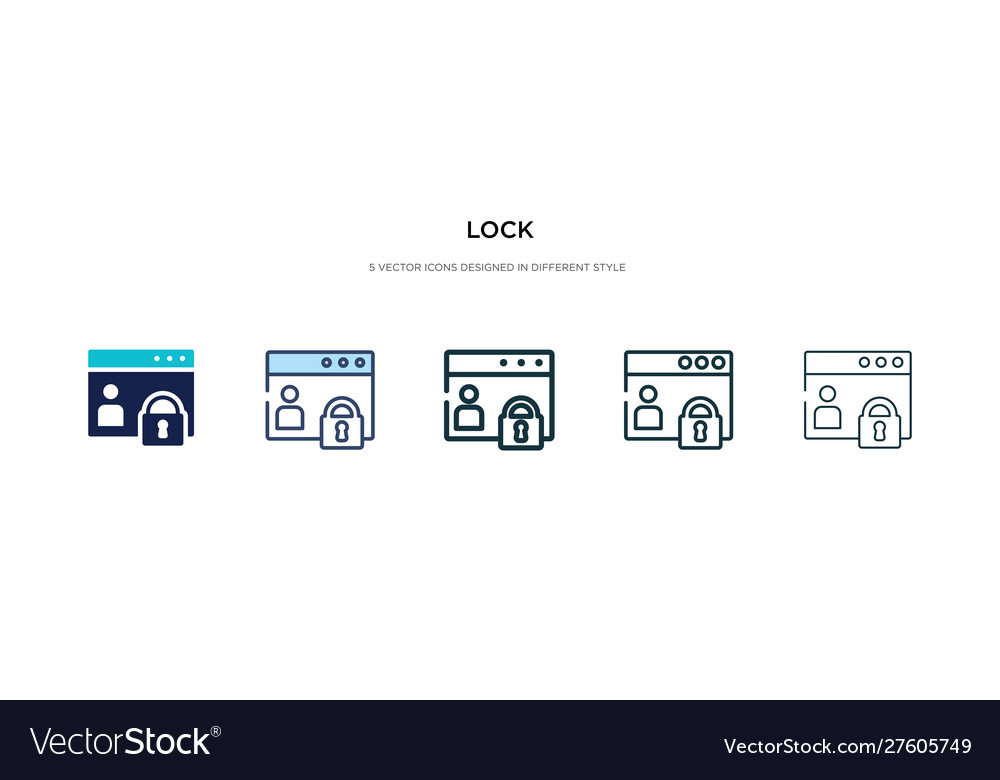 Lock icon in different style two colored