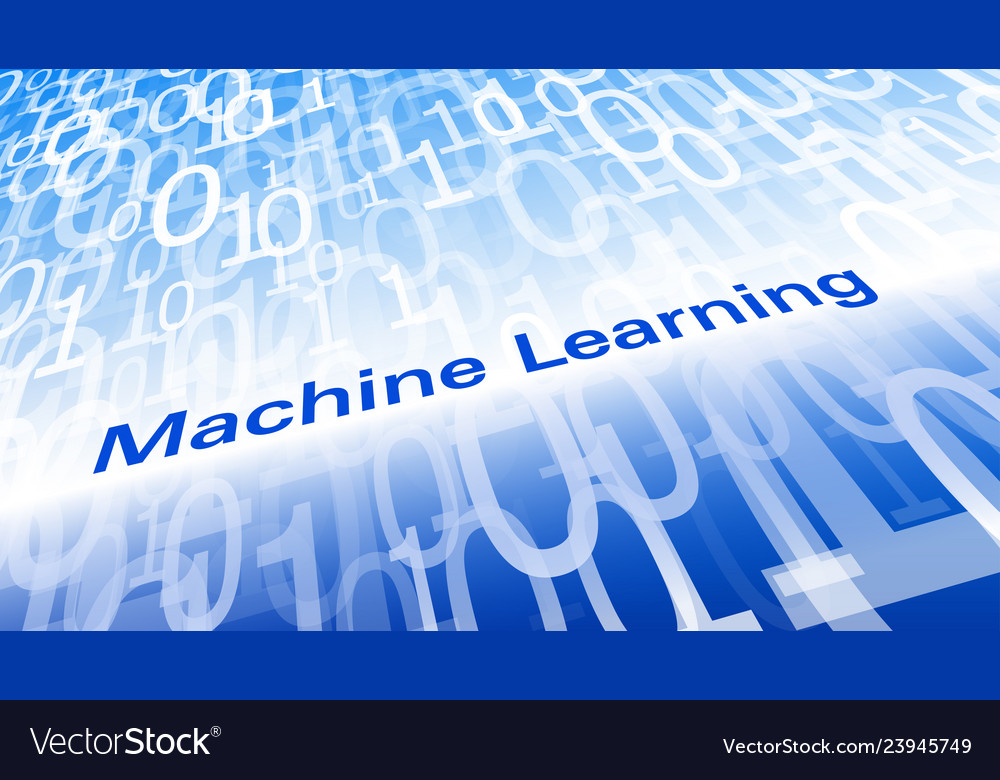 Machine learning big data analytics binary vector image Machine learning big data analytics binary