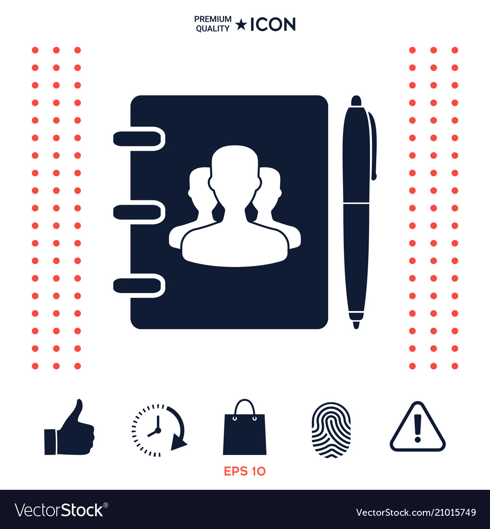 Notebook address phone book with symbol of group vector image Notebook address phone book with symbol of group