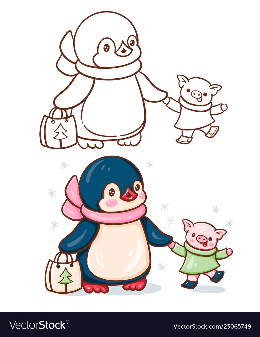 Penguin and a pig