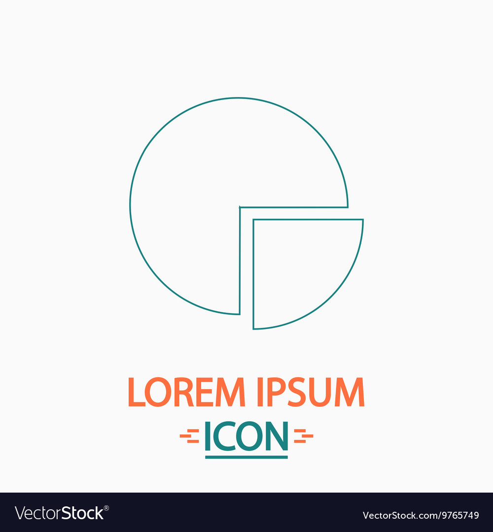 Pie chart computer symbol vector image Pie chart computer symbol
