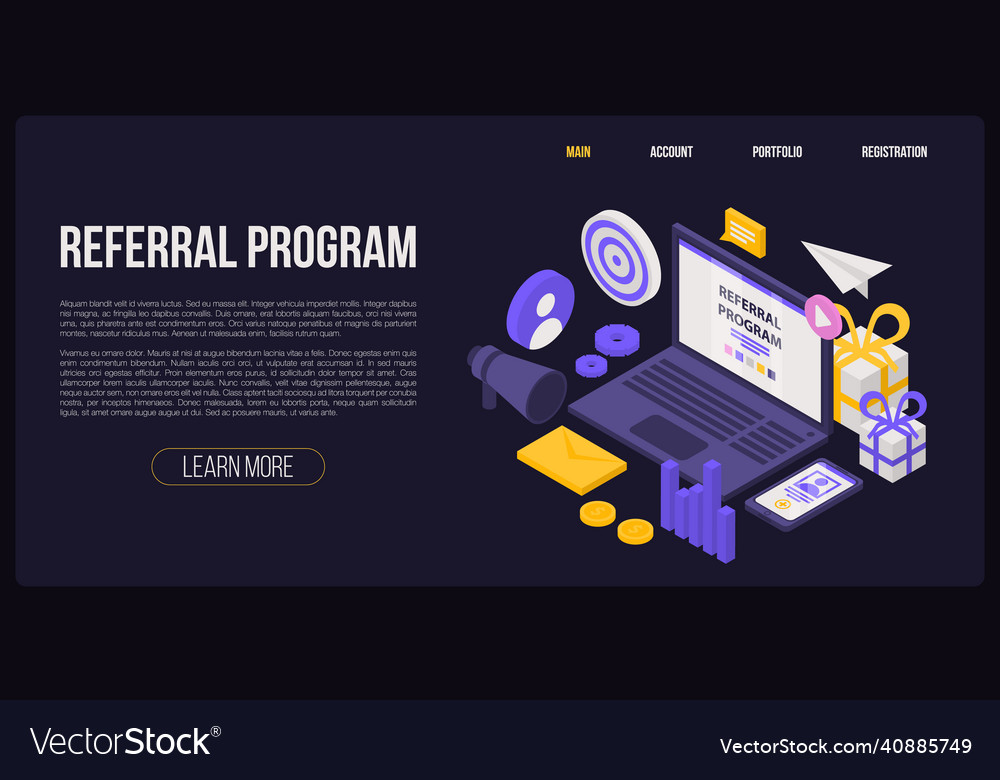 Referral Program Concept - Isometric Style